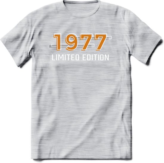 1977 Limited Edition T-Shirt | Goud - Zilver | Grappig Verjaardag en Feest Cadeau Shirt | Dames - Heren - Unisex | Tshirt Kleding Kado | - Licht Grijs - Gemaleerd - 3XL