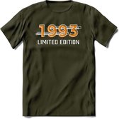 1993 Limited Edition T-Shirt | Goud - Zilver | Grappig Verjaardag en Feest Cadeau Shirt | Dames - Heren - Unisex | Tshirt Kleding Kado | - Leger Groen - XL