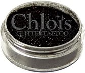 Chloïs Glitter Black 10 ml - Chloïs Cosmetics - Chloïs Glittertattoo - Cosmetische glitter geschikt voor Glittertattoo, Make-up, Facepaint, Bodypaint, Nailart - 1 x 10 ml