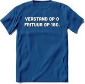 Verstand Op 0, Frituur Op 180 - Snack T-Shirt | Grappig Verjaardag Kleding Cadeau | Eten En Snoep Shirt | Dames - Heren - Unisex Tshirt | - Donker Blauw - 3XL