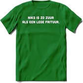 Niks Is Zo Zuur... - Snack T-Shirt | Grappig Verjaardag Kleding Cadeau | Eten En Snoep Shirt | Dames - Heren - Unisex Tshirt | - Donker Groen - S