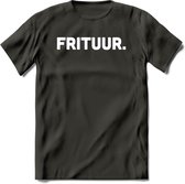 Frituur - Snack T-Shirt | Grappig Verjaardag Kleding Cadeau | Eten En Snoep Shirt | Dames - Heren - Unisex Tshirt | - Donker Grijs - 3XL