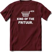 King Of The Frituur - Snack T-Shirt | Grappig Verjaardag Kleding Cadeau | Eten En Snoep Shirt | Dames - Heren - Unisex Tshirt | - Burgundy - XXL