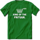 King Of The Frituur - Snack T-Shirt | Grappig Verjaardag Kleding Cadeau | Eten En Snoep Shirt | Dames - Heren - Unisex Tshirt | - Donker Groen - XXL