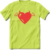 Valentijn Hart T-Shirt | Grappig Valentijnsdag Cadeautje voor Hem en Haar | Dames - Heren - Unisex | Kleding Cadeau | - Groen - S