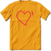 Valentijn Hart T-Shirt | Grappig Valentijnsdag Cadeautje voor Hem en Haar | Dames - Heren - Unisex | Kleding Cadeau | - Geel - XXL