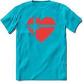 Valentijn Hart T-Shirt | Grappig Valentijnsdag Cadeautje voor Hem en Haar | Dames - Heren - Unisex | Kleding Cadeau | - Blauw - XL