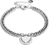Michelle Bijoux armband hart witte stenen Silver JE13774SS