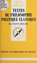 Textes de philosophie politique classique