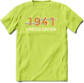 1941 Limited Edition T-Shirt | Goud - Zilver | Grappig Verjaardag en Feest Cadeau Shirt | Dames - Heren - Unisex | Tshirt Kleding Kado | - Groen - S