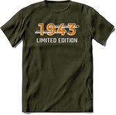 1943 Limited Edition T-Shirt | Goud - Zilver | Grappig Verjaardag en Feest Cadeau Shirt | Dames - Heren - Unisex | Tshirt Kleding Kado | - Leger Groen - XXL