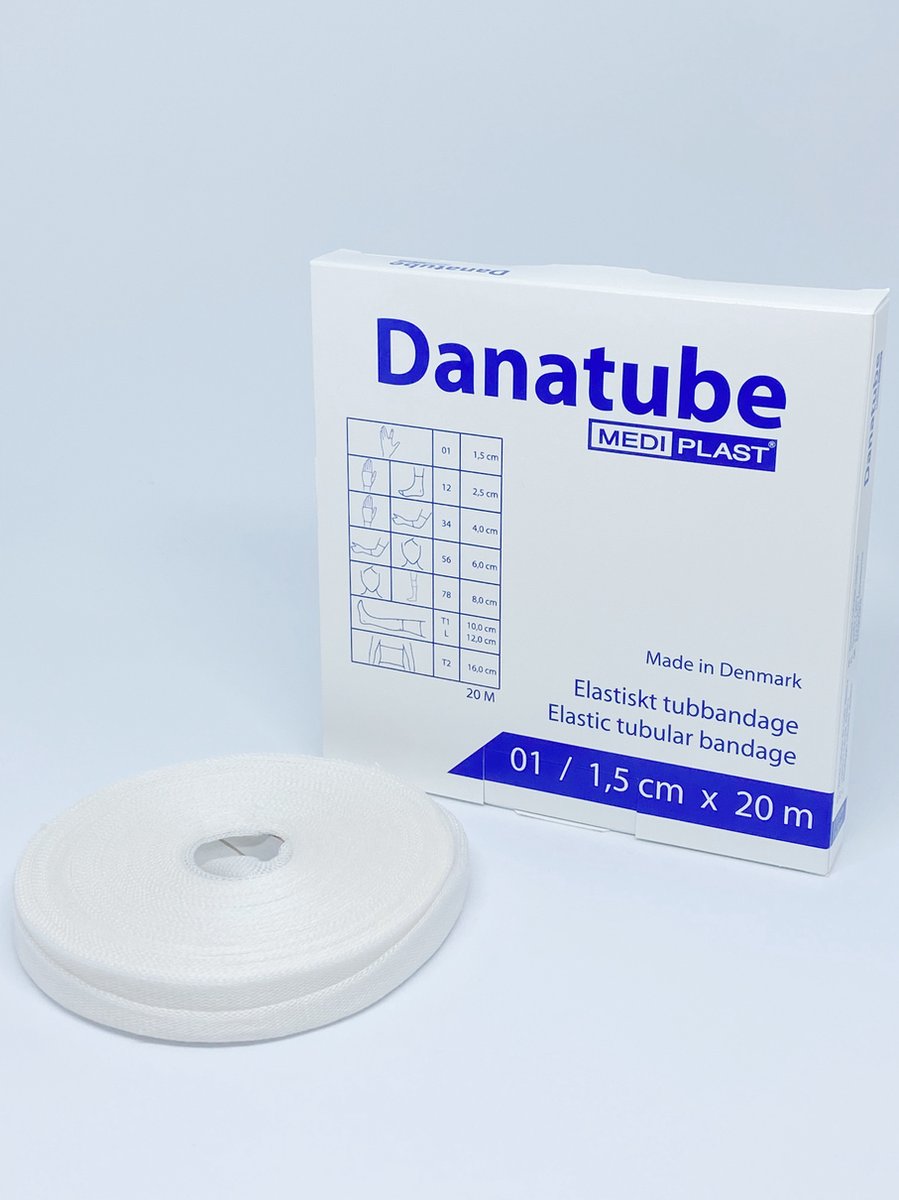 Goedkoopste Danatube bamboe Elastisch Buisverband 1,5cm x 20m - Vingers en Tenen