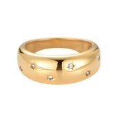 Ring Design 6 Sterren Briljante Zirkonia- Ring Kubieke Zirkonen - Maat 17 - Goud - Dottilove