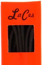 Luxe dunne ronde laag geprijsde kwaliteit wax veters van LaCes de Belgique - Diep Donkerbruin 60cm