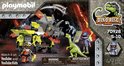 Playmobil Dino Rise Robo-Dino vechtmachine speelgoeddoos met dinosaurussen en speelfiguren.