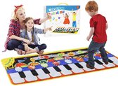Piano mat, 19 toetsen muziek dansmat pianomat muziekmat, 5 modi & 8 muziekinstrument speelgoed touch keyboard muziek mat (110 x 36cm)