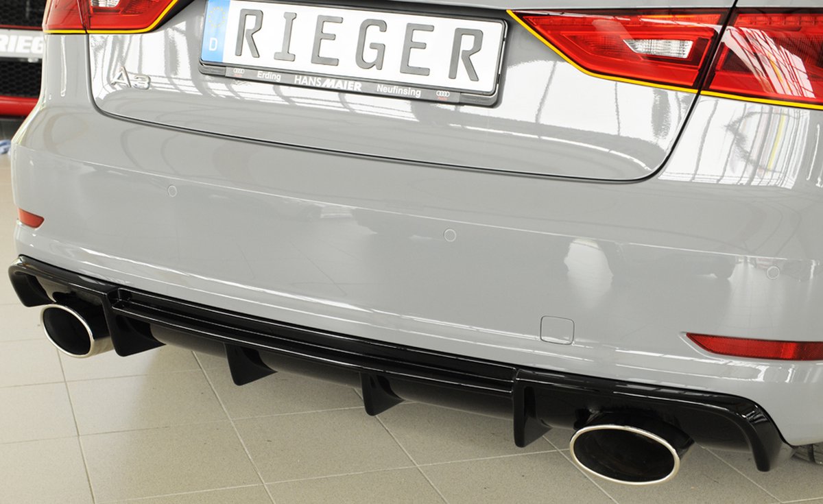 RIEGER - PERFORMANCE DIFFUSER / VALANCE RS3 LOOK - AUDI A3 PREFACELIFT SEDAN / CABRIO - GLOSS BLACK