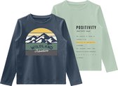 NAME IT NKMVUX 2P LS TOP B Jongens T-shirt - Maat 146/152