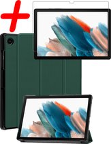 Samsung Galaxy Tab A8 Hoes Book Case Luxe Hoesje Met Screenprotector - Samsung Tab A8 Screen Protector - Samsung Tab A8 Hoesje Book Case Hoes - Donker Groen