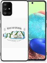 Smartphone Hoesje Geschikt voor Samsung Galaxy A71 Bumper Hoesje met Zwarte rand Boho Bottle