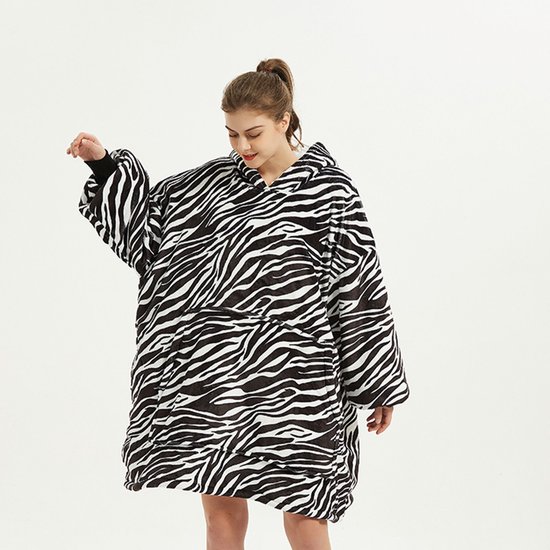 Zebra Coodie - Hoodie blanket - Hoodie deken met mouwen en print