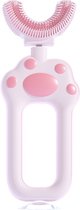 360 graden - U vormige baby tandenborstel - Roze Kattenpoot Design- Bijtringen / Teether - Zachte siliconen - Kinderen tandenborstel - Jongen/Meisje