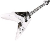 2x stuks opblaasbare rock gitaar muziekinstrument 100 cm wit - Verkleed speelgoed