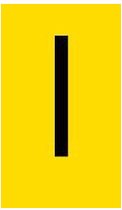 Mini letter I, geel zwart 22,8 x 38 mm - 12/vel