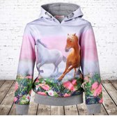 Rode hoodie Met Paarden Meisjes  Maat 92