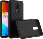 OnePlus 6 Hoesje - Rhinoshield - SolidSuit Serie - Hardcase Backcover - Carbon Fiber Black - Hoesje Geschikt Voor OnePlus 6