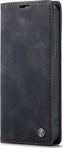 Caseme Telefoonhoesje geschikt voor Apple iPhone 12 Hoesje Bookcase Portemonnee - Zwart