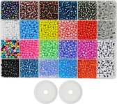 Behave 6000 Set de perles de verre - Faire de la joaillerie DIY - ensemble de perles - Perles - 4 mm - 20 couleurs - 312 perles de lettres