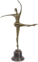 Modernistische Bronzen Sculptuur Dansende Vrouw 35x12x56 cm