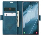 Caseme Samsung Galaxy S22 Ultra Retro Wallet Case - Blauw