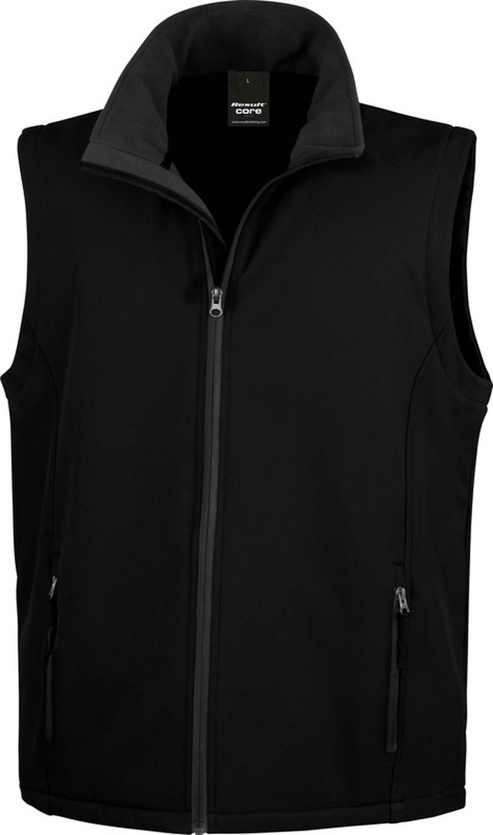 Softshell casual bodywarmer voor heren Outdoorkleding wandelen/zeilen Mouwloze vesten 36/48 Zwart