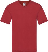 Basic V-hals t-shirt katoen rood voor heren - Herenkleding t-shirt rood XL (EU 54)