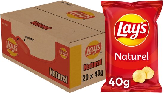Lay's Chips Naturel - Chips - 20 x 40 gram