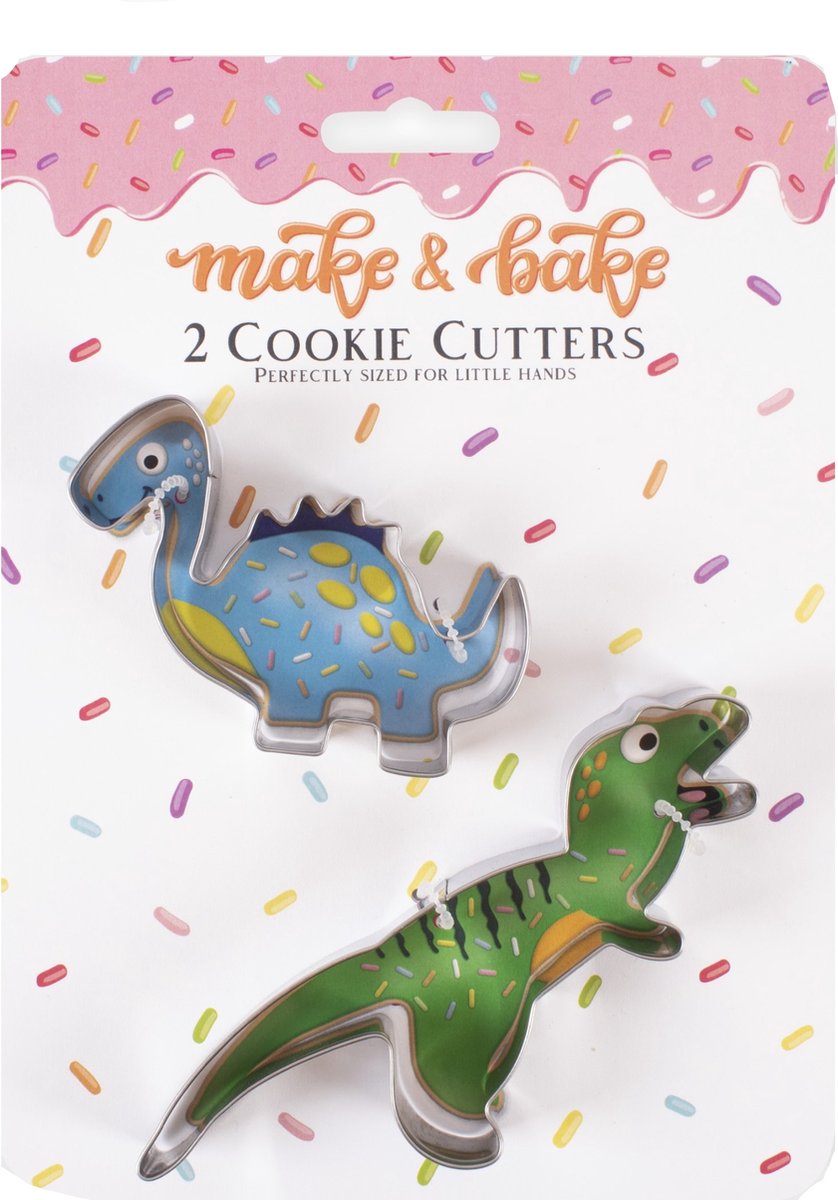 koekjes uitstekers dinosaurus RVS - koekjes vormen - cookie cutter - koekvormpjes uitsteekvormpjes koekjes