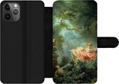 Bookcase Geschikt voor iPhone 11 Pro Max telefoonhoesje - De schommel - Jean-Honoré Fragonard - Kunstwerk - Met vakjes - Wallet case met magneetsluiting