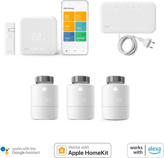 tado° Slimme Thermostaat V3+ Starterskit - Draadloze variant - Inclusief 3  Slimme... | bol.com