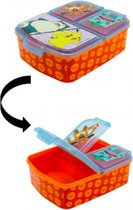 Pokemon Multi broodtrommel 3 vakjes - 18x13 cm - lunchbox - brooddoos