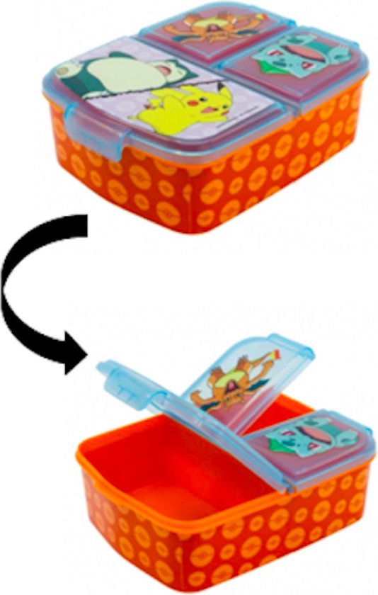 teer Rode datum lont Pokemon Multi broodtrommel 3 vakjes - 18x13 cm - lunchbox - brooddoos |  bol.com