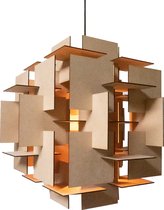 Meuq Design Quadrata L - Hanglamp - Bruin - Hout - 48 cm - Woonkamer - Eetkamer - Slaapkamer - Industrieel - Design hanglamp