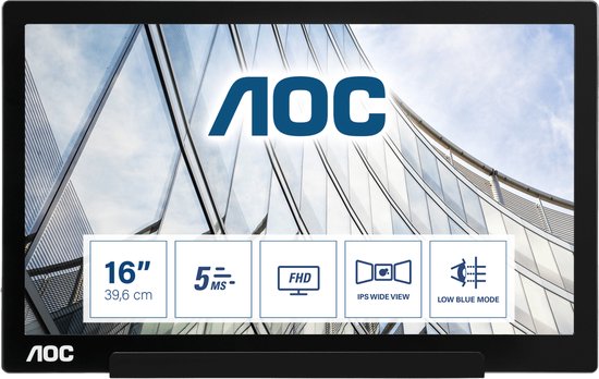 AOC I1601FWUX - Full HD IPS USB-C Monitor - 15.6 Inch