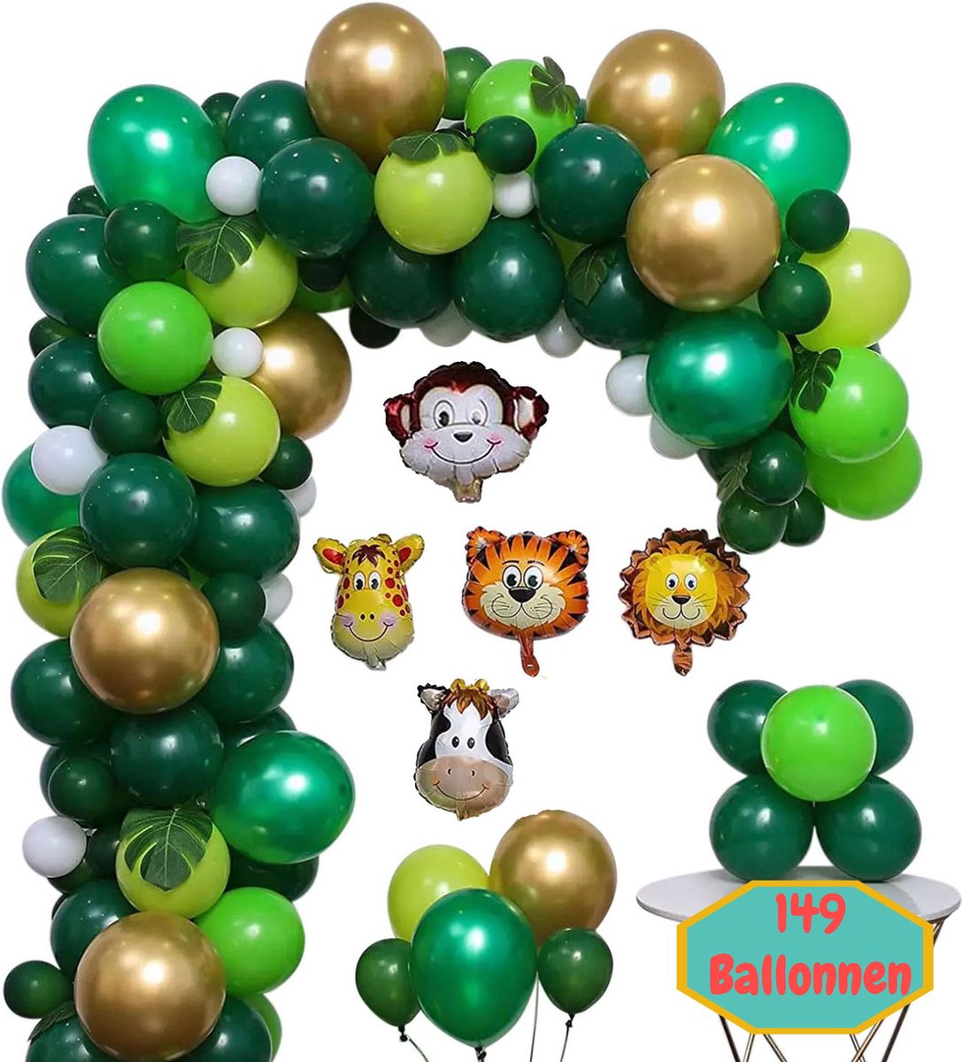 XXL Jungle Thema Party Pack 156 pièces Décoration d'anniversaire Fête  d'enfants