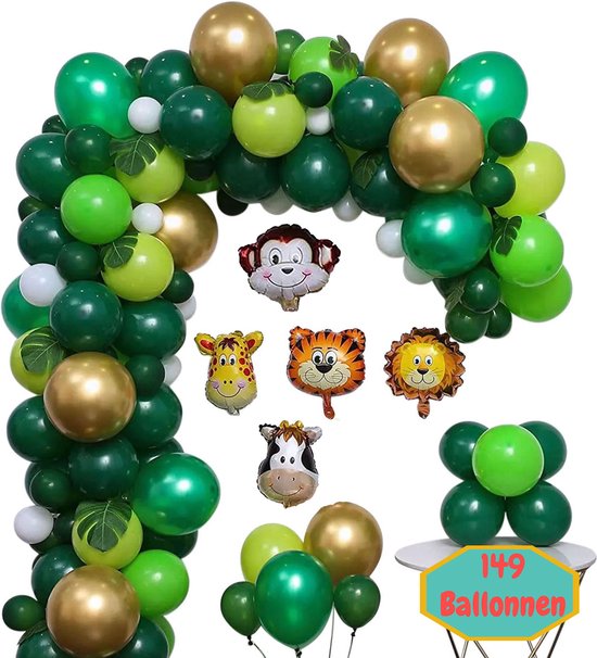Baloba® 149 stuks Ballonnenboog Jungle Safari - Dieren Ballonnen - Kinderfeestje - Verjaardag Versiering