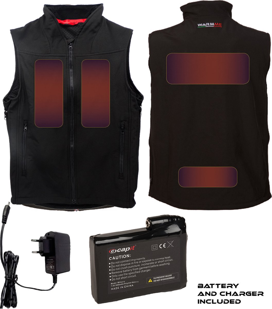 Gilet chauffant à batterie Moto Capit WarmMe Noir Vente en Ligne