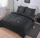 Dekbedovertrek Never Complain-Tweepersoons-200x200/220+2kussenslopen 60x70cm - Zwart/Grijs
