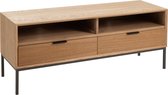 J-Line * Tv Tafel 2 Lades - Hout/Metaal Naturel - PROMO!