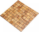 wodewa houtmozaïek I origineel Zebrano I vierkant mozaïek afmeting 30 x 30 mm - de houten revolutie voor muren en vloeren 1 stuk